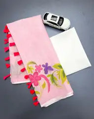 Royal Weave Pure Linen Printed Saree with Blouse