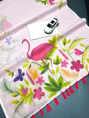 Royal Weave Pure Linen Printed Saree with Blouse